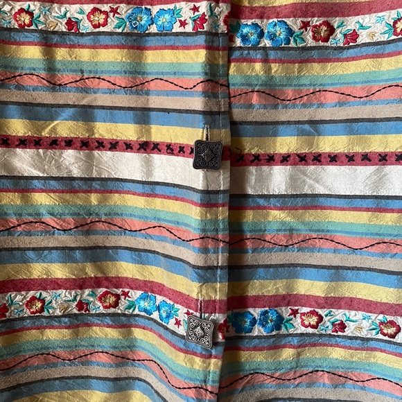 Vintage August Max patchwork style long sleeve button down blouse - Picture 2 of 7